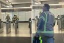 Firefighters were pictured at Liverpool Street station earlier this evening (October 2)