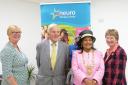 Jane Johnston Cree CEO of the Neuro Therapy Centre, John Brimelow, chair of Ursula Keyes Trust, the Lord Mayor of Chester, Cllr Razia Daniels, and Lorraine Dodd, chair of trustees at the Neuro Therapy Centre