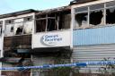 Damaged – the Gamet Bearings factory has been burnt out by the fire