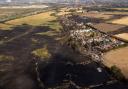 The scene after a blaze in the village of Wennington, after temperatures topped 40C in the UK for the first time ever