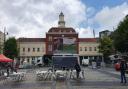 A screen at one end of Market Place in Romford on September 9 showed the BBC\'s broadcast, the day after the Queen\'s death