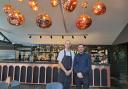 Head chef Adam Pamplin and manager Jay Ashmore in front of the newly refurbished Masons bar