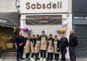 Owner John Metin, the Sabsdeli team and Romford Fire Station crew at the opening