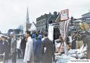 A photograph showing market day in 1967