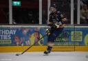 Raiders defenceman Tom Relf on the puck Image: Charlotte Smallwood