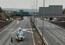 Motorcycle crash on M25 near Dartford Crossing