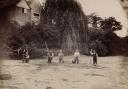 Victorian men cleaning out the moat on the east side of Mawneys- now Linden Street