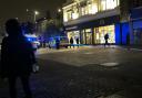 A police cordon was in place outside the McDonald's in East Street last night