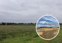 The Rainham Lodge Farm site and the existing Rainham Quarry along Launders Lane (inset)