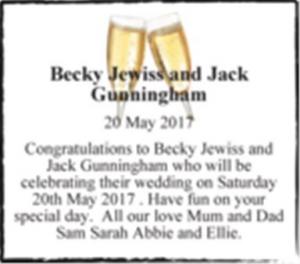 Becky Jewiss and Jack Gunningham