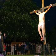 Simon Pugsley, as Jesus, in the 2011 performance of the passion play.