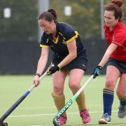 Romford Hockey Club ladies vs Upminster Hockey Club ladies 4th XI in the East Region League Field Hockey at Drapers' Academy