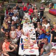 Residents at the Sunnycroft Gardens street party on Queen's Platinum Jubilee