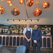 Head chef Adam Pamplin and manager Jay Ashmore in front of the newly refurbished Masons bar