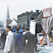 A photograph showing market day in 1967