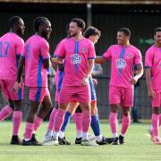 Romford celebrate against FC Clacton Image: Gavin Ellis/TGS Photo