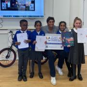 Fatima Whitbread launched her book with an event at Clockhouse Primary School