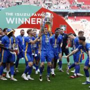 Romford celebrate winning the FA Vase at Wembley Image: PA