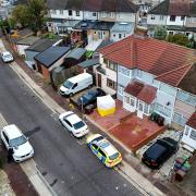 A tent has been erected in the street