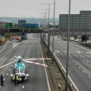 Motorcycle crash on M25 near Dartford Crossing