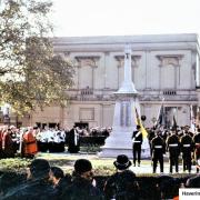 Remembrance service in Laurie Square, Romford, in the late 1960s