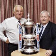 John Lyall and Steve Bacon with the FA Cup