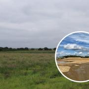 The Rainham Lodge Farm site and the existing Rainham Quarry along Launders Lane (inset)