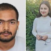 Pankaj Lamba (left) is wanted after being suspected of murdering Harshita Brella (right)