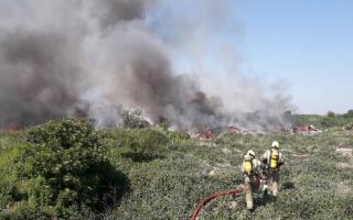 Smoke billows from a blaze in Launders Lane in April 2022