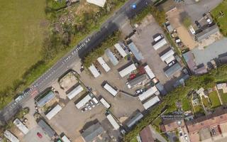 An aerial view of the site on Lower Bedfords Road